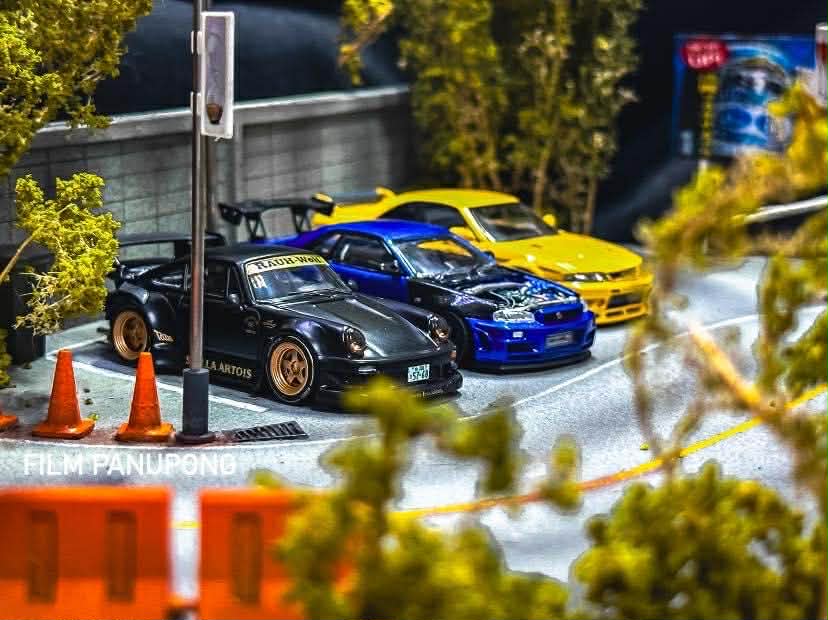 Diorama Mountain racing road scale 1:64